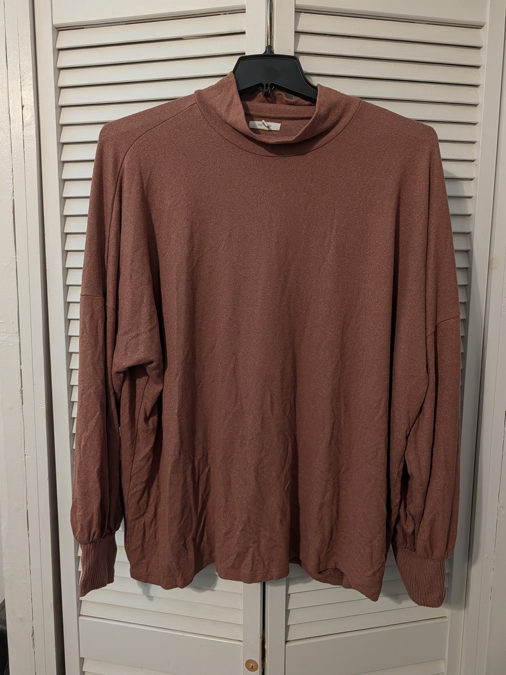 Maurices Dusty Orange-Brown Mock Neck Long Sleeve Top